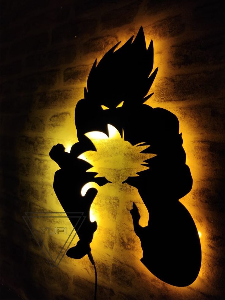 Anime Character Shadow LED Wall Light – RGB Glow| 24" Black Acrylic Wall Art