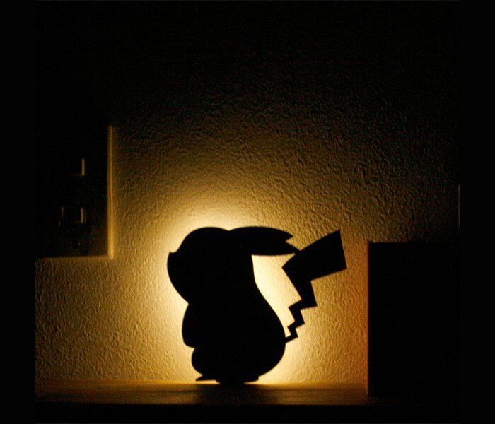 Pikachu RGB LED Wall Light – 12" Black MDF Anime Wall Art