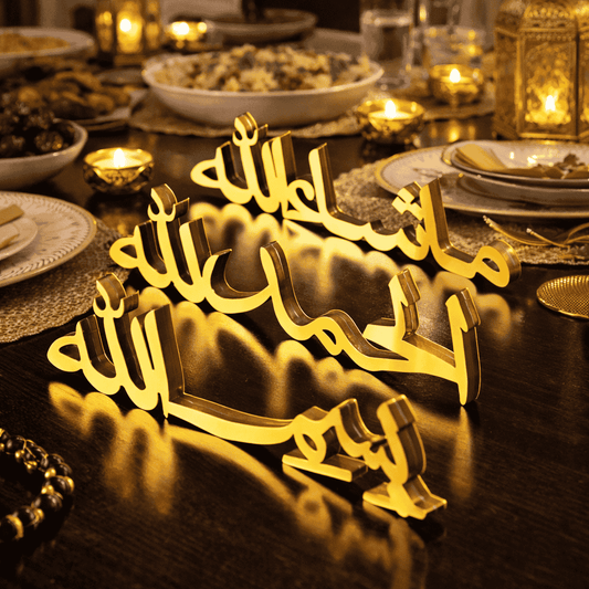 Alhamdulillah • Bismillah • MashAllah – Arabic Islamic Tabletop Art Décor