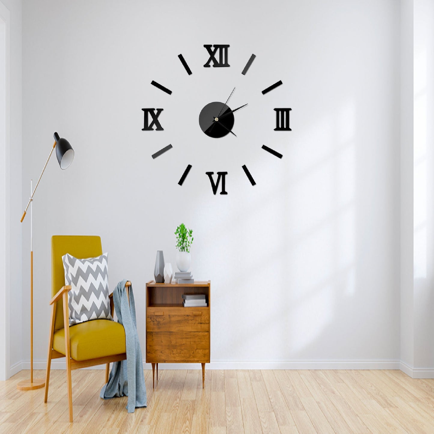 Acrylic Wall Clock (Roman Strips Design) | 28x28 Inches | 2mm Thick Premium Acrylic
