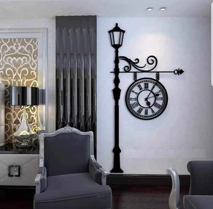 European Style Large Wall Clock | 52x28 Inches | Elegant Modern Home Decor