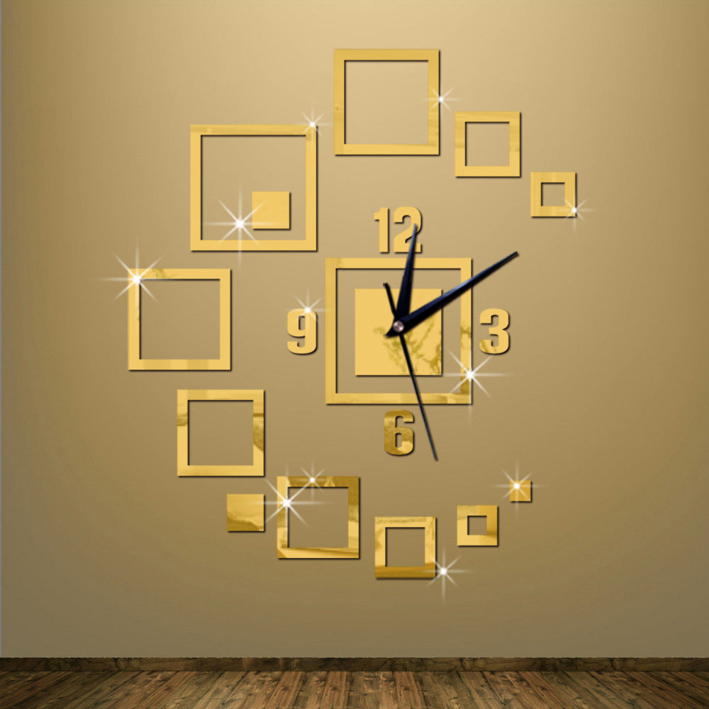 Gold Acrylic Wall Clock – Elegant Modern Home Decor