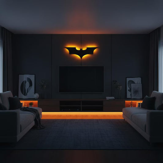 Batman LED Wall light - RGB 7 Colors Wooden Light Gaming Desk Wall Decor | Unique Laser Cut | Soneri Walls