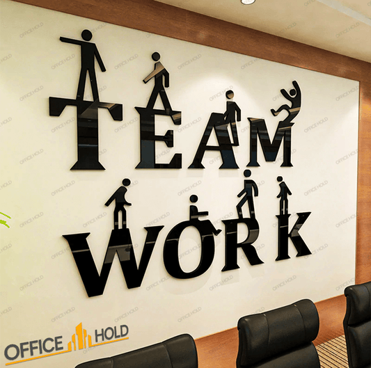 Teamwork 3D Creative Office Wall Decor (TW01) β Motivational Modern Design