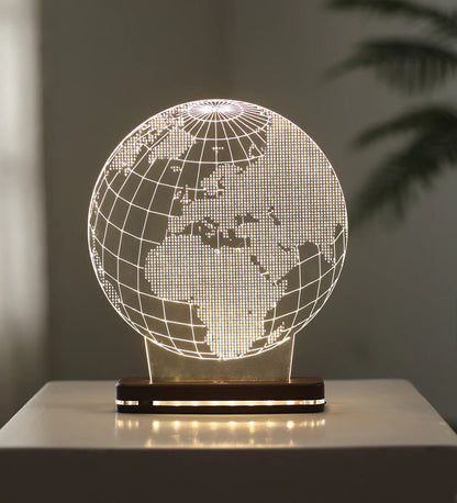Premium Globe 3D Illusion Night Lamp – Modern Acrylic World Map Light