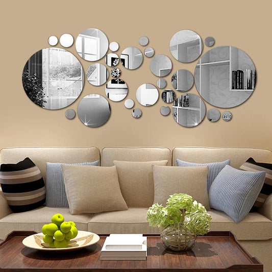 Acrylic Big Circle Decor Mirrors Set – Modern Wall Decoration
