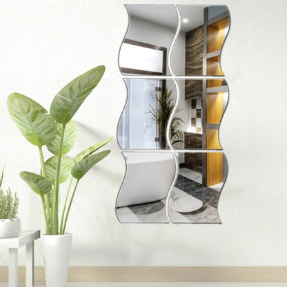 6x Silver Acrylic Mirror (Big Size Zigzag) – Modern Wall Decoration