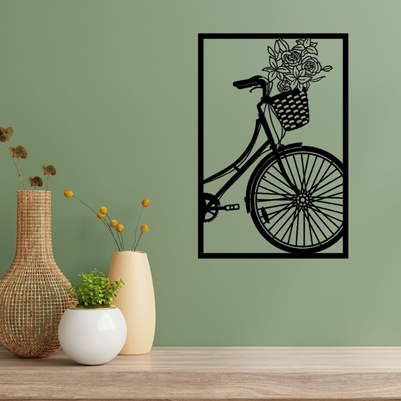Bicycle Wooden Wall Art – Modern Bike Decor for Living Room or Bedroom