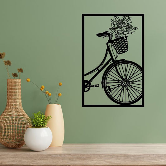 Bicycle Wooden Wall Art – Modern Bike Decor for Living Room or Bedroom