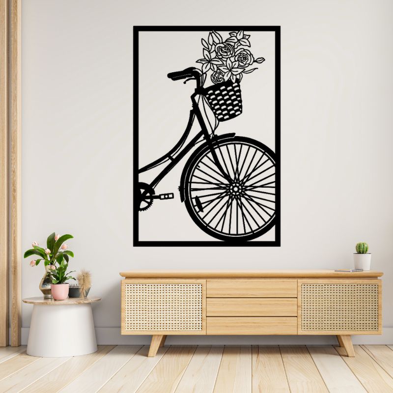 Bicycle Wooden Wall Art – Modern Bike Decor for Living Room or Bedroom