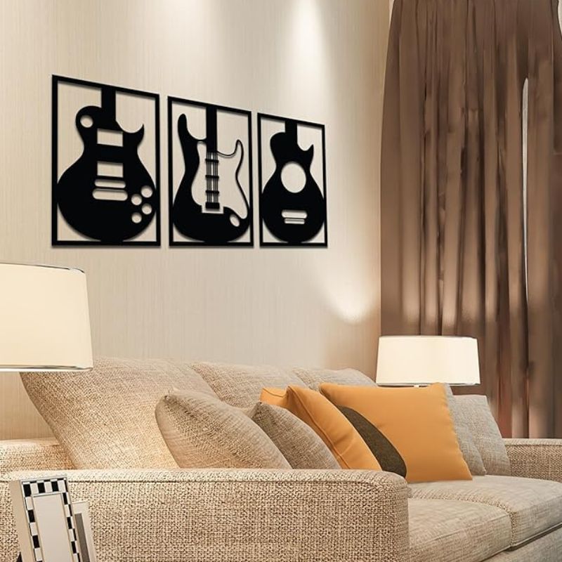 Wooden Guitar Wall Art – Musical Decor for Home, Studio & Office Spaces