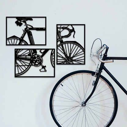 Wooden Cycle Wall Panel Set – Vintage Wall Art for Home & Office