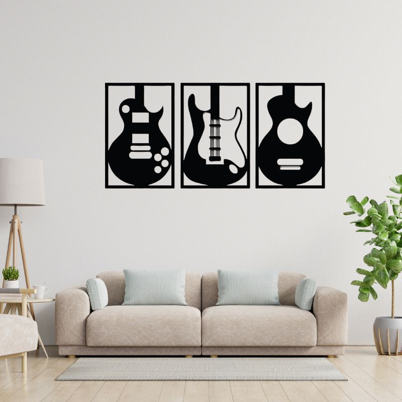 Wooden Guitar Wall Art – Musical Decor for Home, Studio & Office Spaces