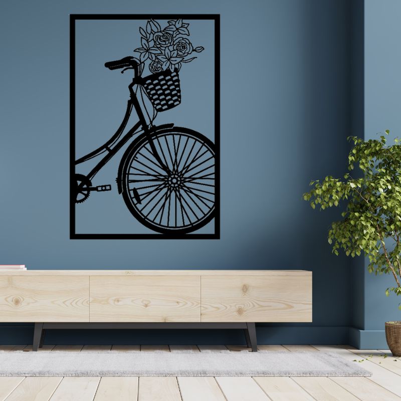 Bicycle Wooden Wall Art – Modern Bike Decor for Living Room or Bedroom