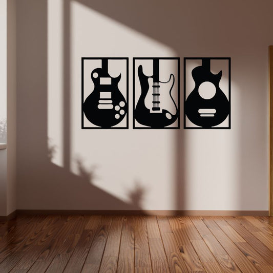 Wooden Guitar Wall Art – Musical Decor for Home, Studio & Office Spaces