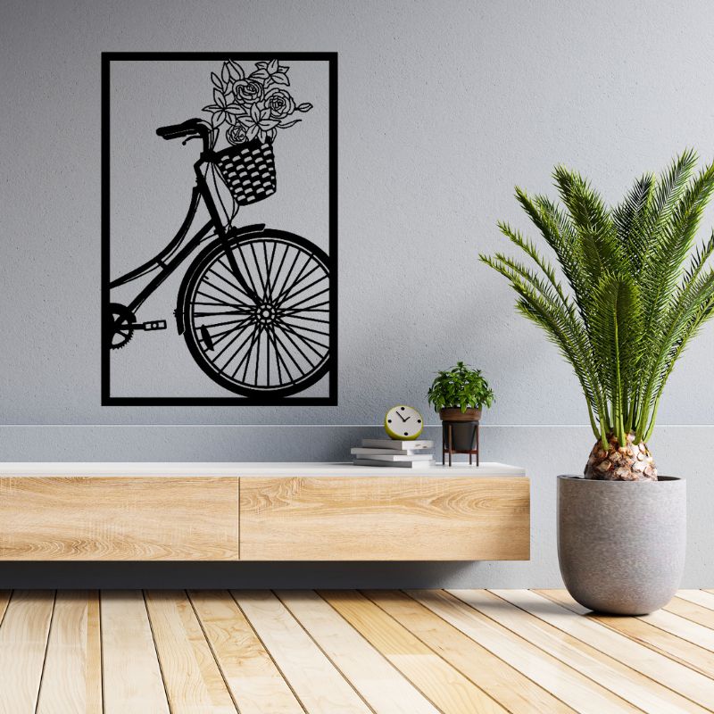 Bicycle Wooden Wall Art – Modern Bike Decor for Living Room or Bedroom