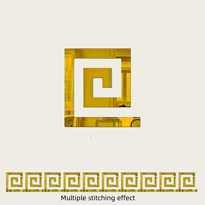 20pcs Acrylic Self-Adhesive Mirror-Like Wall Stickers – Glossy Golden Decorative Set for Home & Office