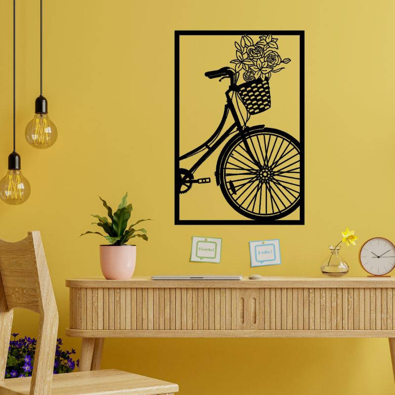 Bicycle Wooden Wall Art – Modern Bike Decor for Living Room or Bedroom