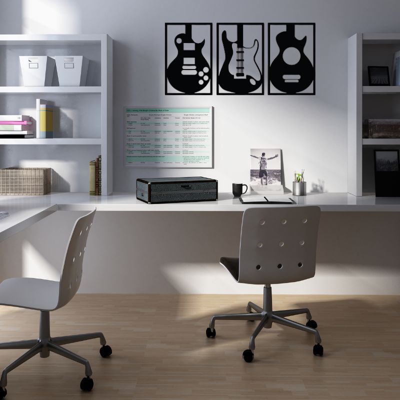 Wooden Guitar Wall Art – Musical Decor for Home, Studio & Office Spaces