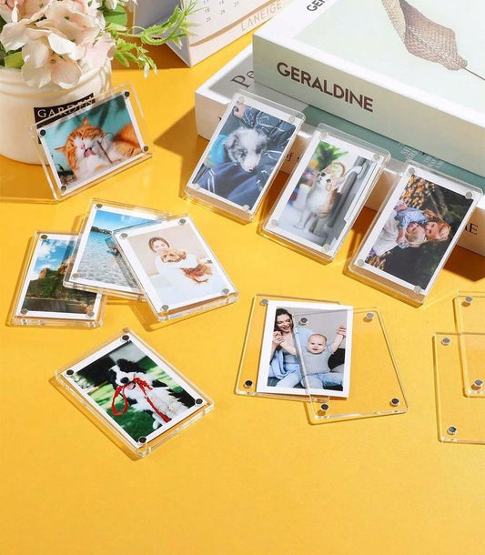 Magnetic Fridge Frames – Transparent Acrylic Picture Frames (3x4 Inches)