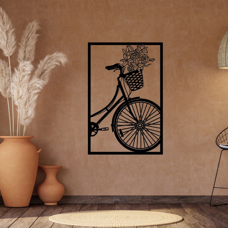 Bicycle Wooden Wall Art – Modern Bike Decor for Living Room or Bedroom