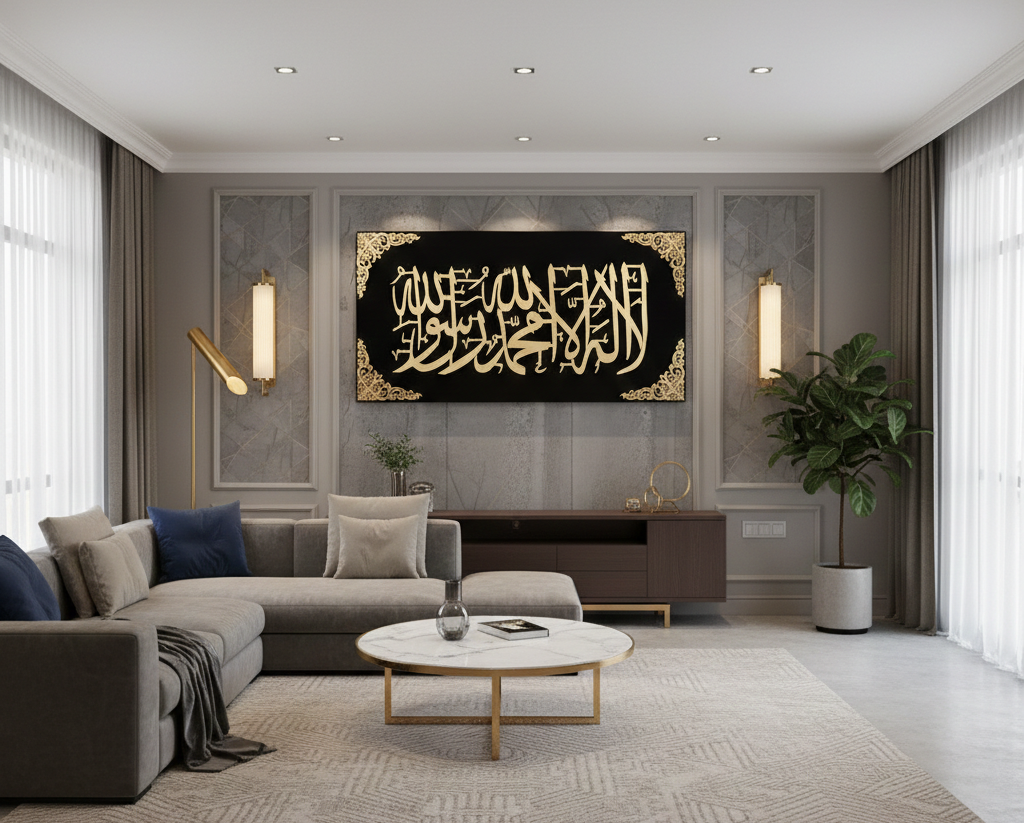 La Ilaha Illallah Kalima-e-Tauheed - Premium Islamic Calligraphy Wall Decor