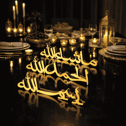 Alhamdulillah • Bismillah • MashAllah – Arabic Islamic Tabletop Art Décor