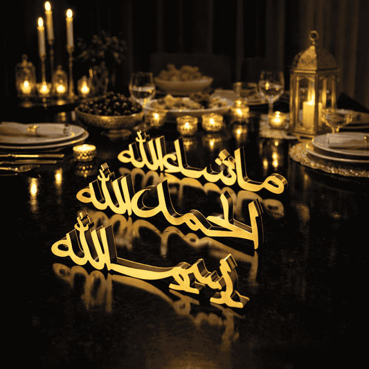 Alhamdulillah • Bismillah • MashAllah – Arabic Islamic Tabletop Art Décor