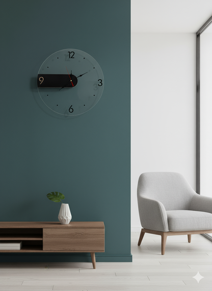 Illuminated Transparent Acrylic Wall Clock with Dynamic RGB Lighting