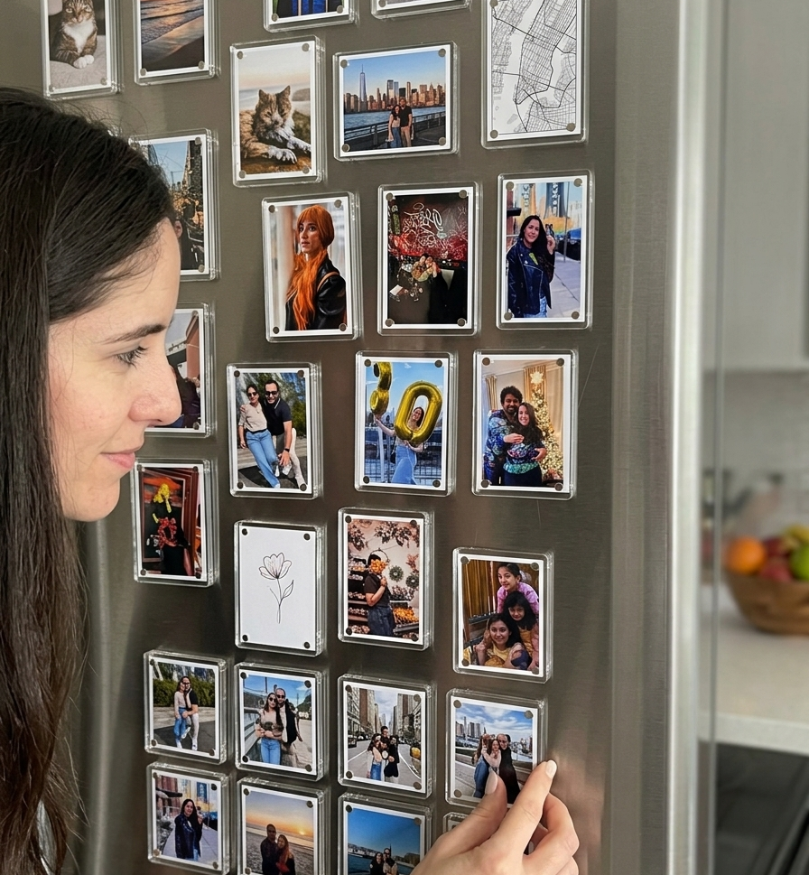 Magnetic Fridge Frames – Transparent Acrylic Picture Frames (3x4 Inches)