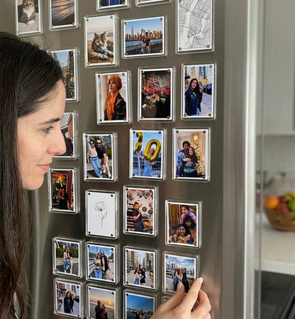 Magnetic Fridge Frames – Transparent Acrylic Picture Frames (3x4 Inches)