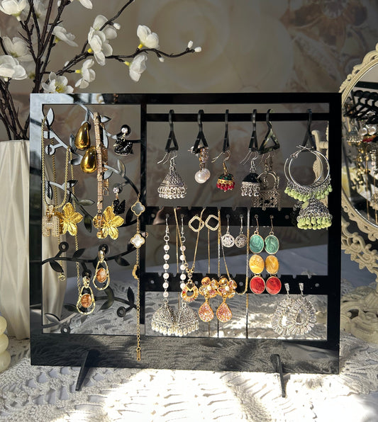 All-in-One Acrylic Jewelry Organizer – Premium Multi-Storage Holder for Earrings, Necklaces & More