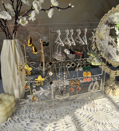 All-in-One Acrylic Jewelry Organizer – Premium Multi-Storage Holder for Earrings, Necklaces & More