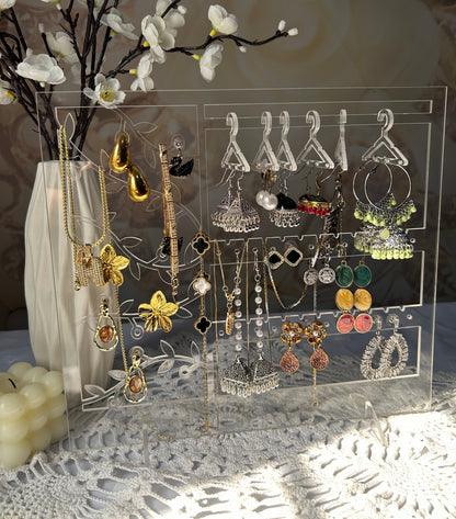 All-in-One Acrylic Jewelry Organizer – Premium Multi-Storage Holder for Earrings, Necklaces & More