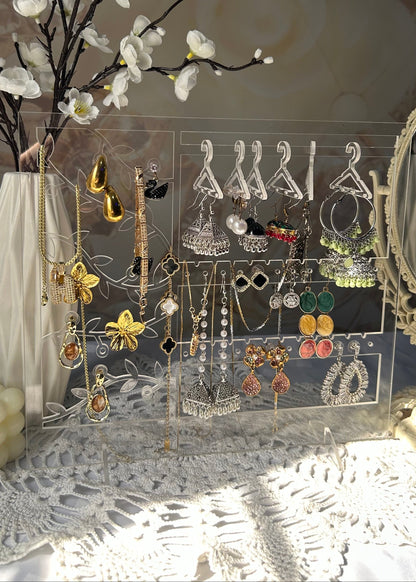 All-in-One Acrylic Jewelry Organizer – Premium Multi-Storage Holder for Earrings, Necklaces & More