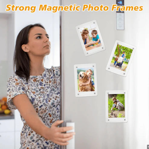 Magnetic Fridge Frames – Transparent Acrylic Picture Frames (3x4 Inches)