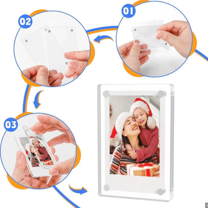 Magnetic Fridge Frames – Transparent Acrylic Picture Frames (3x4 Inches)
