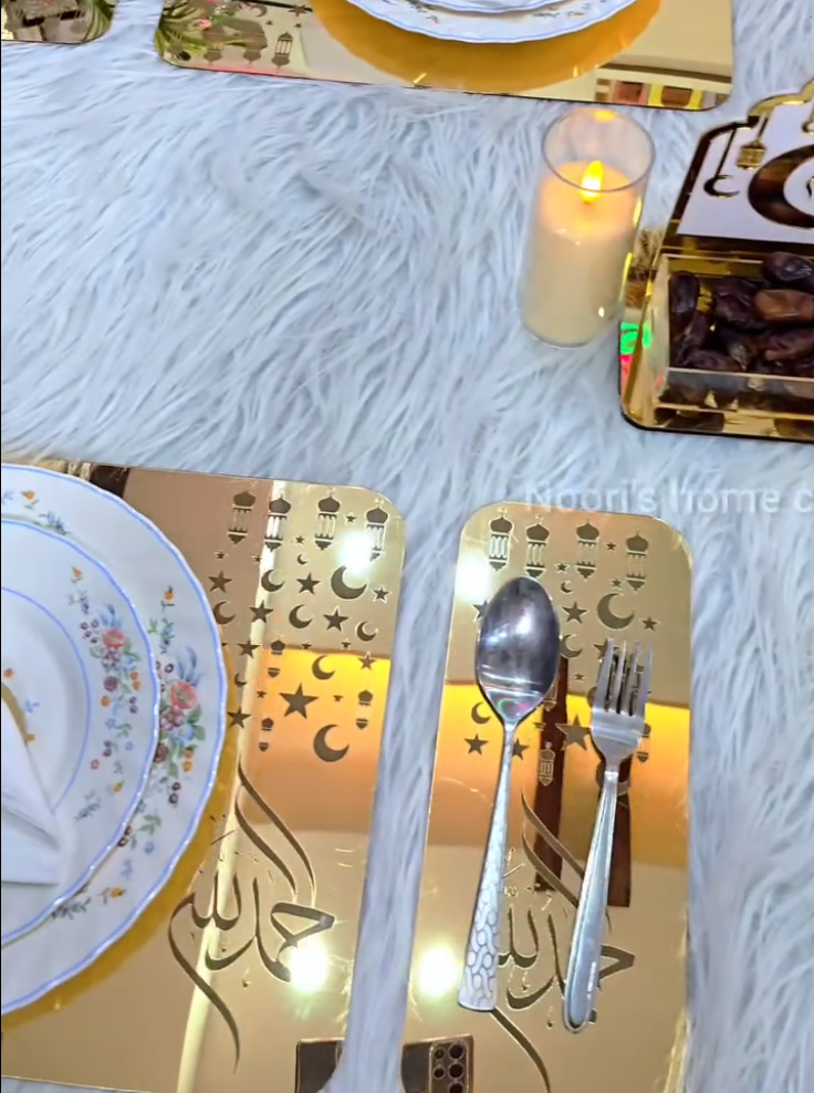 Crescent Iftar Serving Plate | Premium Gold Acrylic Ramadan Tableware