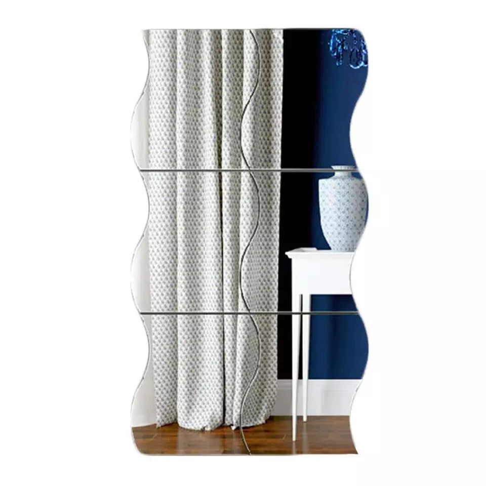 6x Silver Acrylic Mirror (Big Size Zigzag) – Modern Wall Decoration
