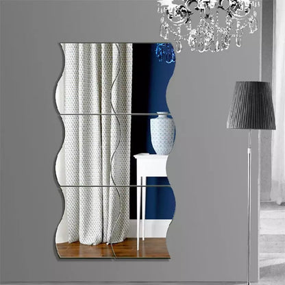 6x Silver Acrylic Mirror (Big Size Zigzag) – Modern Wall Decoration