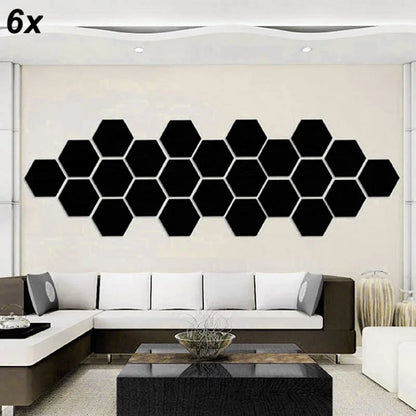 6x Acrylic Hexagon Wall Decor Mirror (Gold) – Elegant Wall Decoration