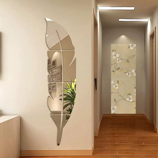 Premium Acrylic Leaf Mirror Wall Decor – Modern Home Decoration