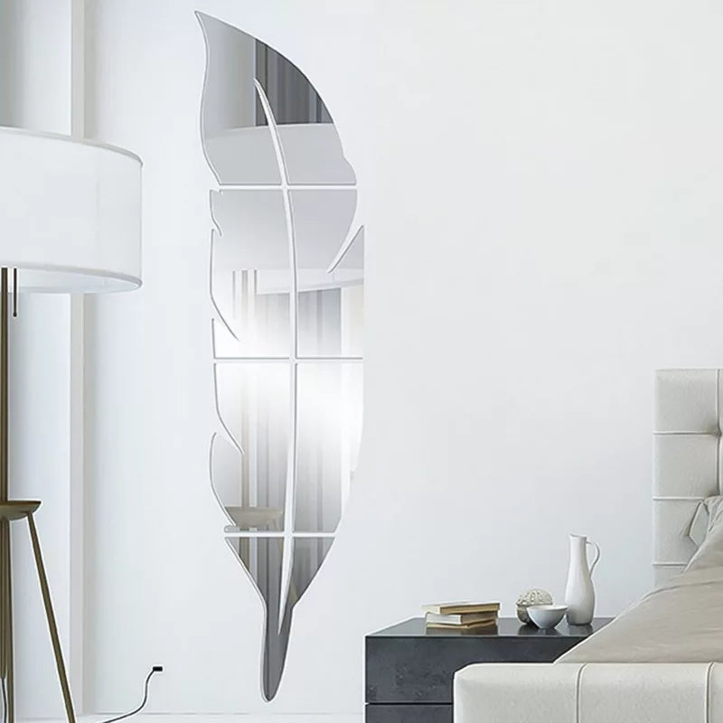 Premium Acrylic Leaf Mirror Wall Decor – Modern Home Decoration