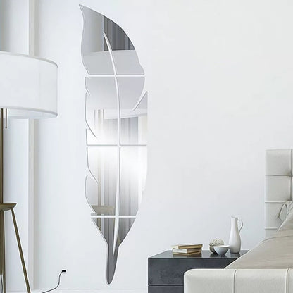 Premium Acrylic Leaf Mirror Wall Decor – Modern Home Decoration
