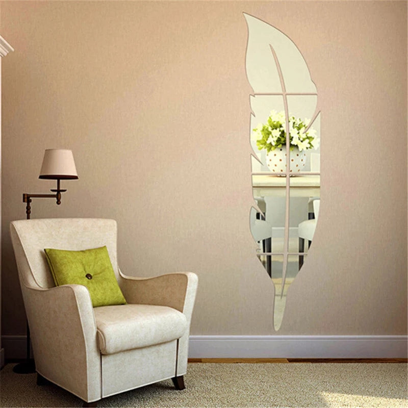 Premium Acrylic Leaf Mirror Wall Decor – Modern Home Decoration