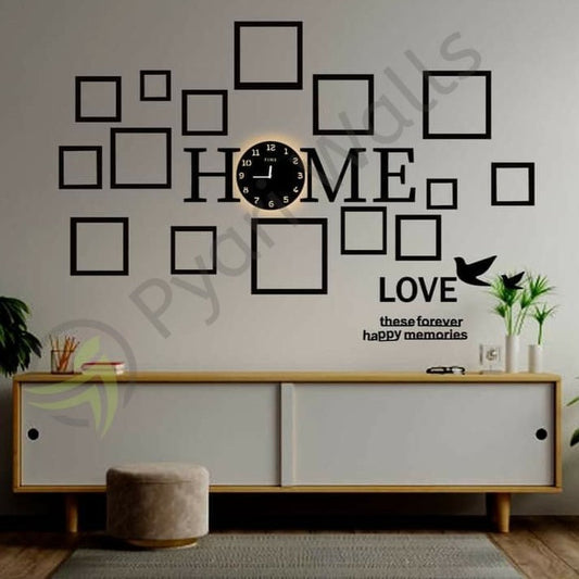 Premium Home Wall Clock with Frames – Modern Islamic Wall Art Set