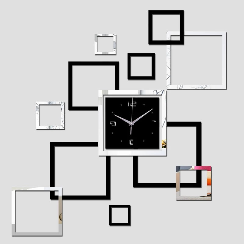 Modern Acrylic Wall Clock – Mirror Shine Glass-Like Effect (35x35 Inches)