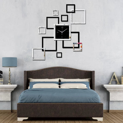 Modern Acrylic Wall Clock – Mirror Shine Glass-Like Effect (35x35 Inches)