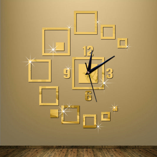 Gold Acrylic Wall Clock – Elegant Modern Home Decor