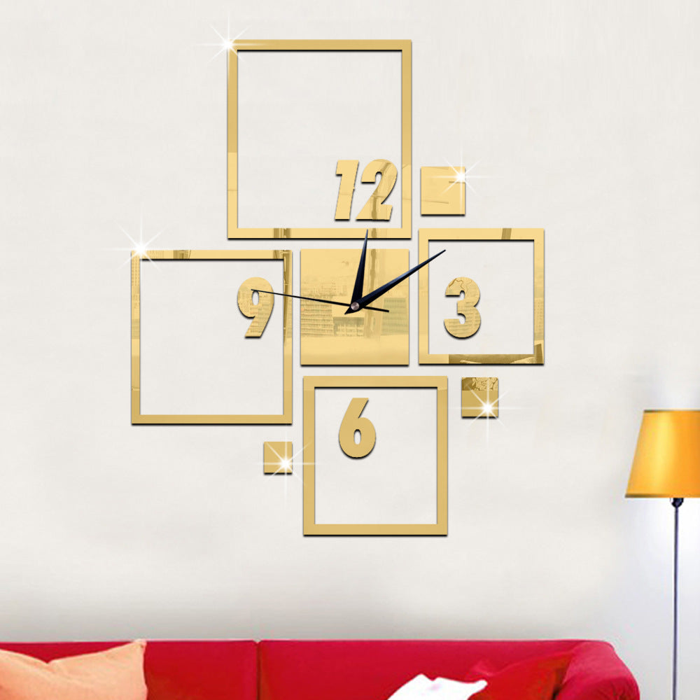 Golden Acrylic Wall Clock – Modern Islamic Calligraphy Home Decor by Soneri Walls